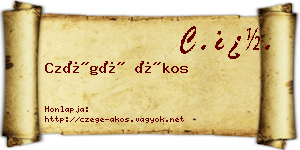 Czégé Ákos névjegykártya